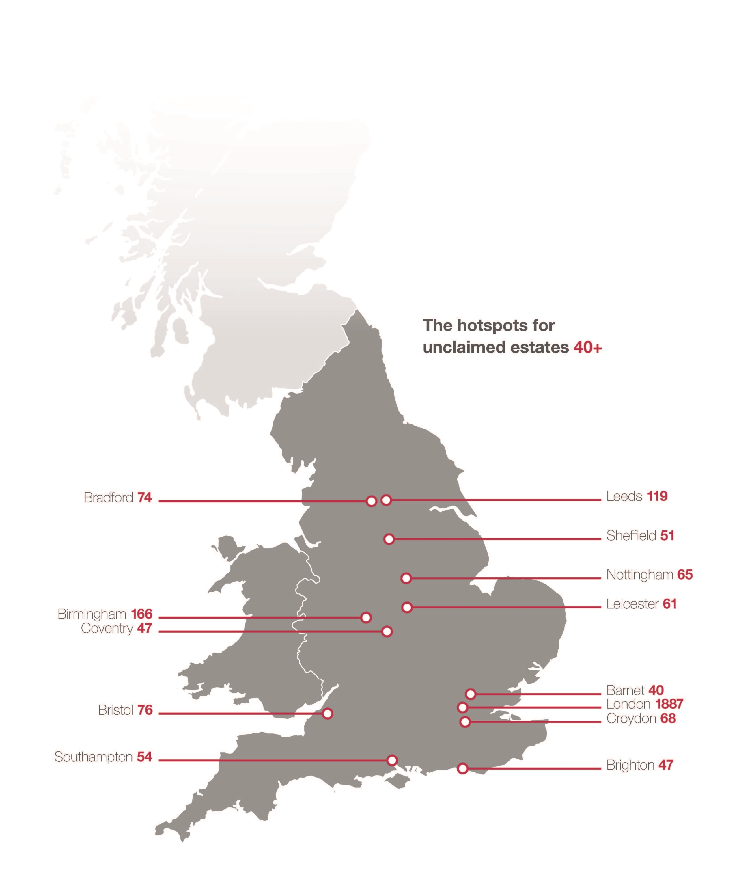 Unclaimed Estates Map